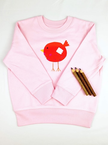 MelaDi Sweatshirt 'Roter Vogel' in Pink