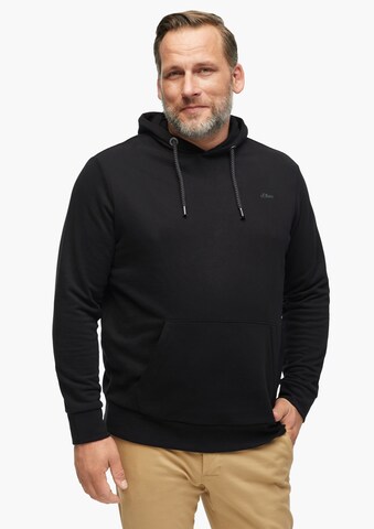 s.Oliver Men Big Sizes Sweatshirt in Schwarz: predná strana