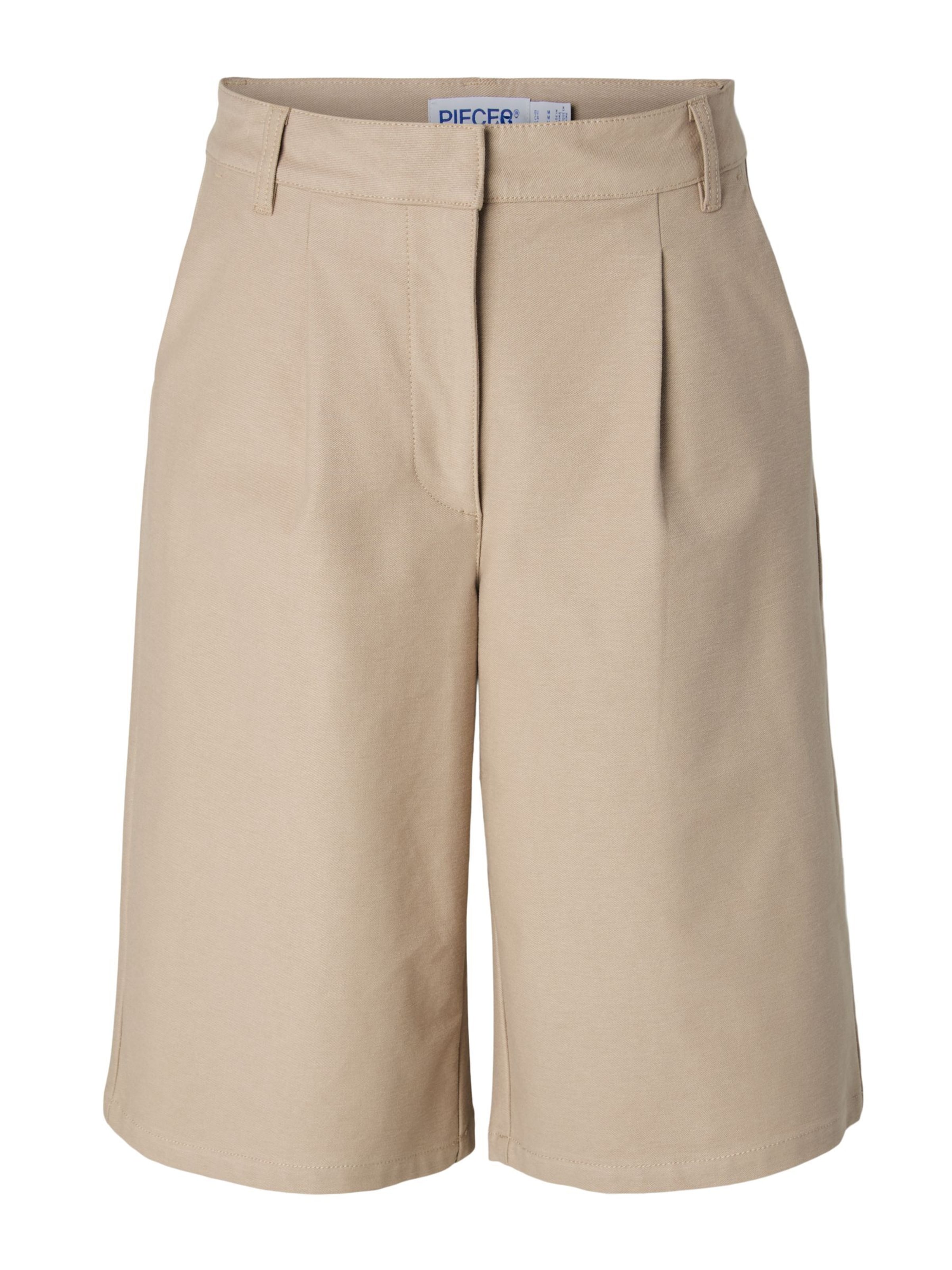 PIECES Wide Leg Bukser 'PCRikke' i beige: forside