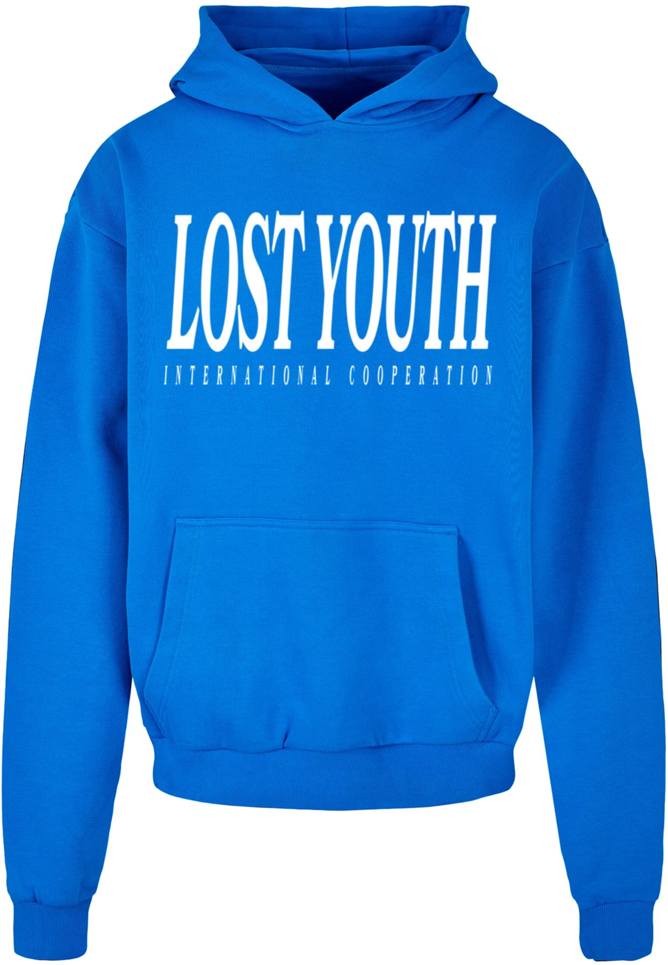 Sweat-shirt Lost Youth en bleu : devant