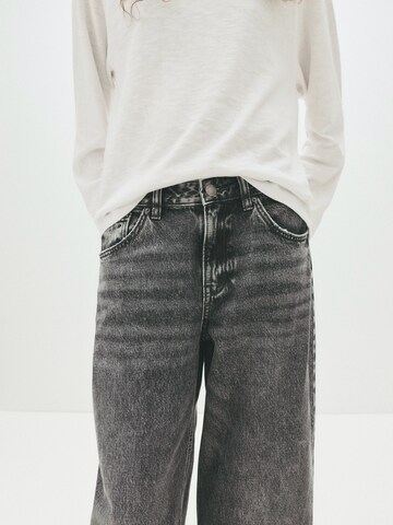 Wide leg Jeans de la Pull&Bear pe gri