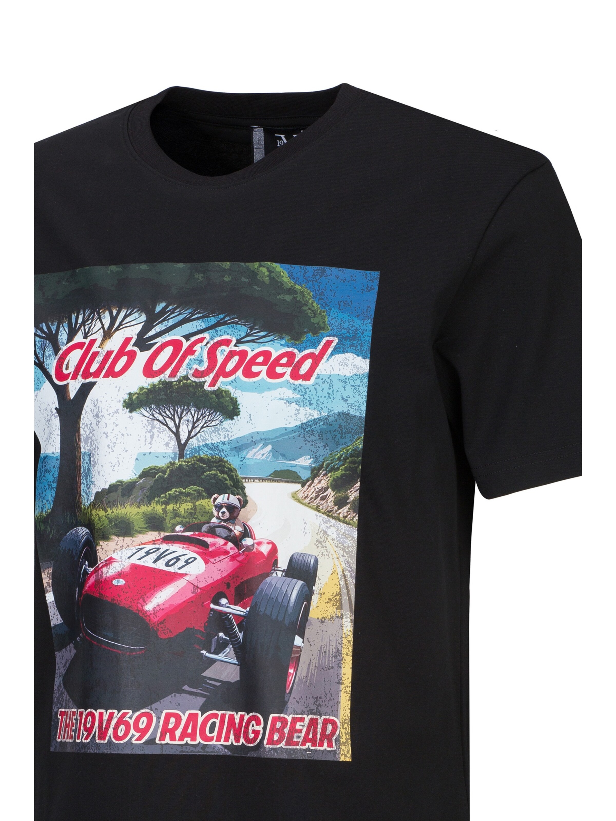 19V69 ITALIA Μπλουζάκι 'Rafael Racing 3' σε μαύρο