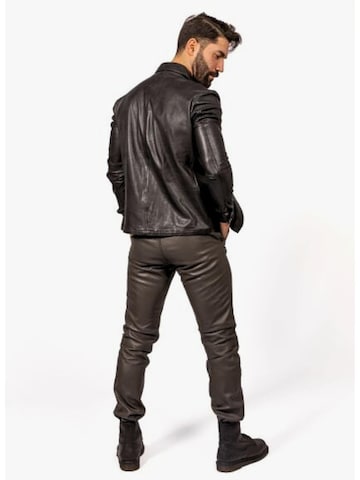 Be  Noble Regular fit Button Up Shirt 'Lederhemd - Lederjacke Orlando' in Black
