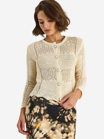 Bianco Lucci Knit cardigan in Beige