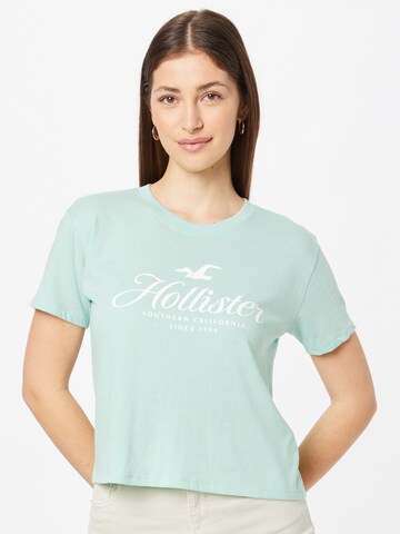 HOLLISTER Тениска в зелено: отпред