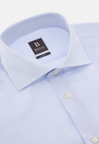 Coupe slim Chemise 'Check Windsor' Boggi Milano en bleu