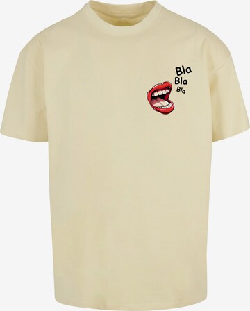 Merchcode Shirt 'Bla Bla Bla Comic' in Geel: voorkant