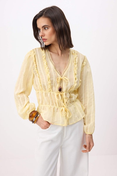 Camicia da donna in XXS Trendyol di colore limone, Visualizzazione prodotti