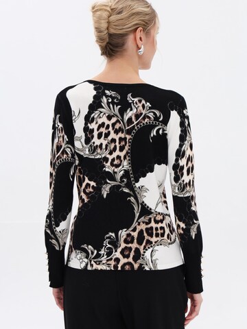Passioni Sweater 'Strickpullover im Mustermix' in Grey