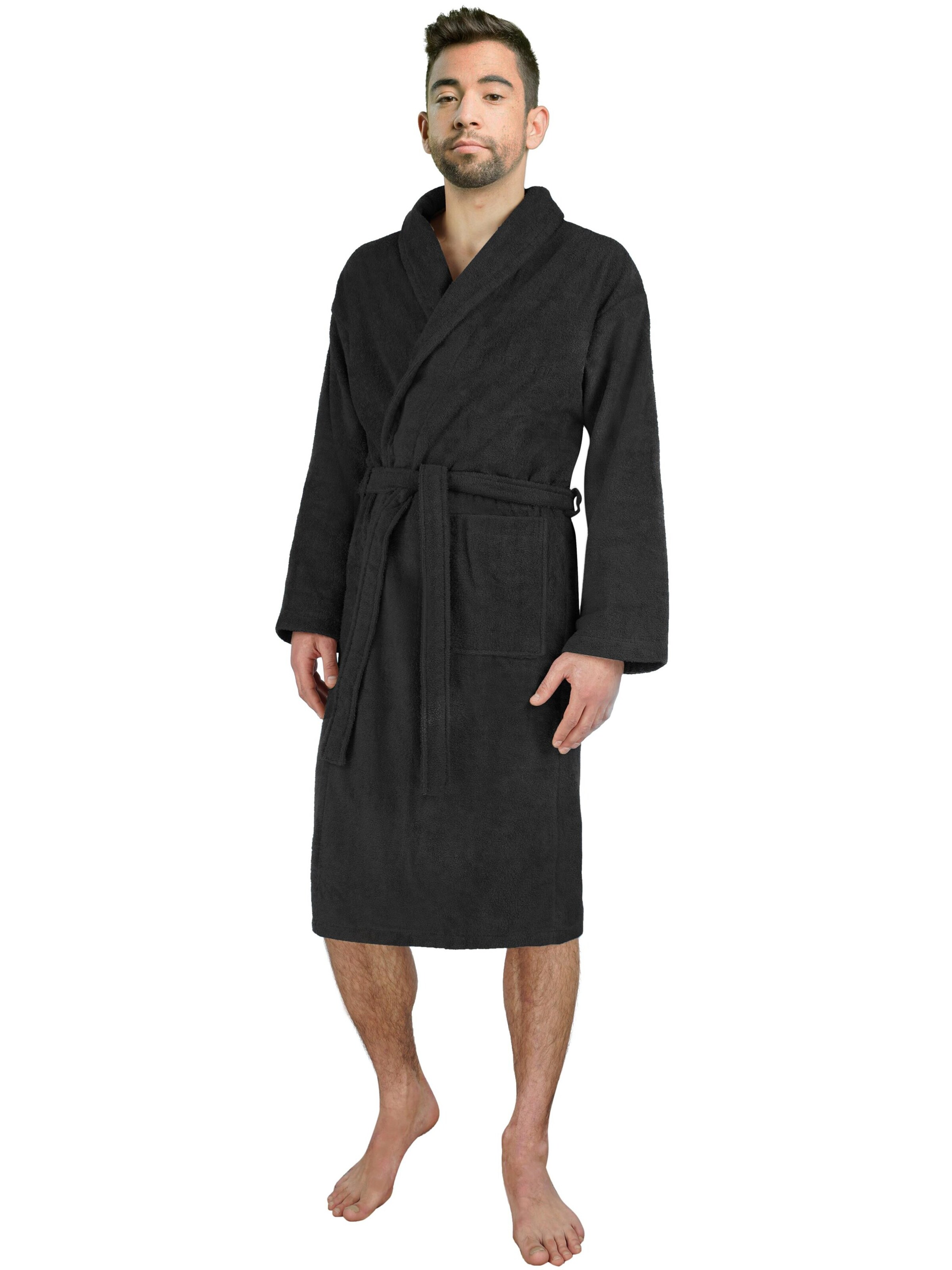 normani Badjas lang  in Zwart: voorkant