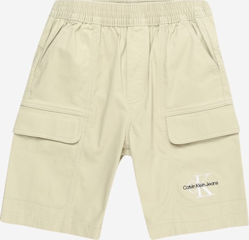 Calvin Klein Jeans Skinny Cargobyxa i grön: framsida