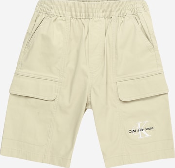 Calvin Klein Jeans - Skinny Calças cargo em verde: frente