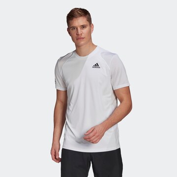 ADIDAS SPORTSWEAR Λειτουργικό μπλουζάκι 'Club 3-Stripes' σε λευκό: μπροστά