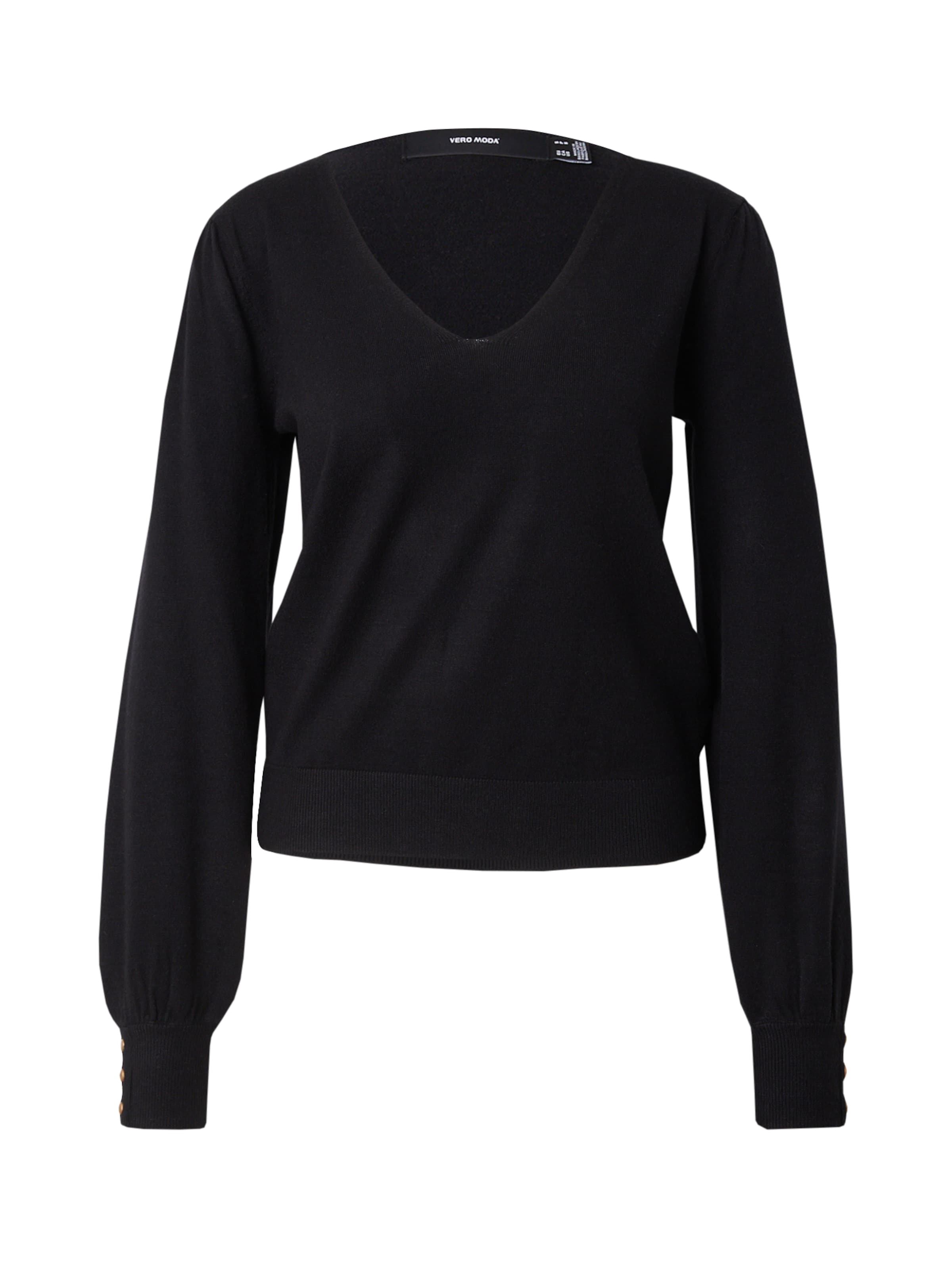VERO MODA Sweater 'VMHOLLYKARIS' in Black: front