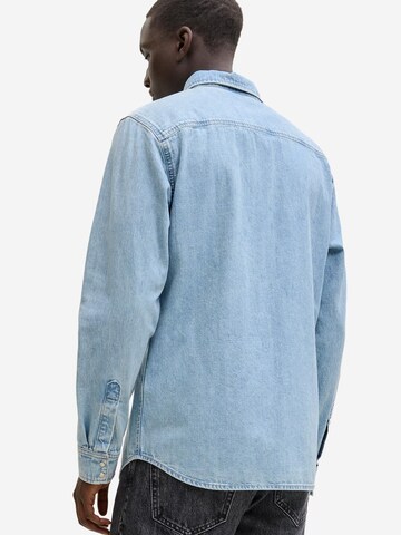 JACK & JONES Slim fit Button Up Shirt 'Western' in Blue