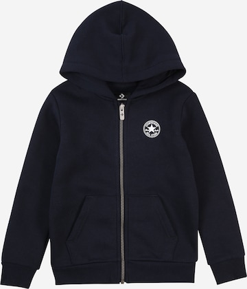 CONVERSE - Casaco em moletão em azul: frente