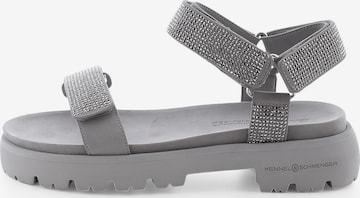 Kennel & Schmenger Strap Sandals ' SKILL ' in Grey: front