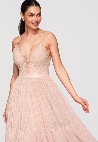 Ombre Cocktailjurk in Beige