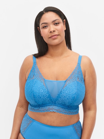 Devoted by Zizzi Triangle Bra 'LFINI' in Blue: front