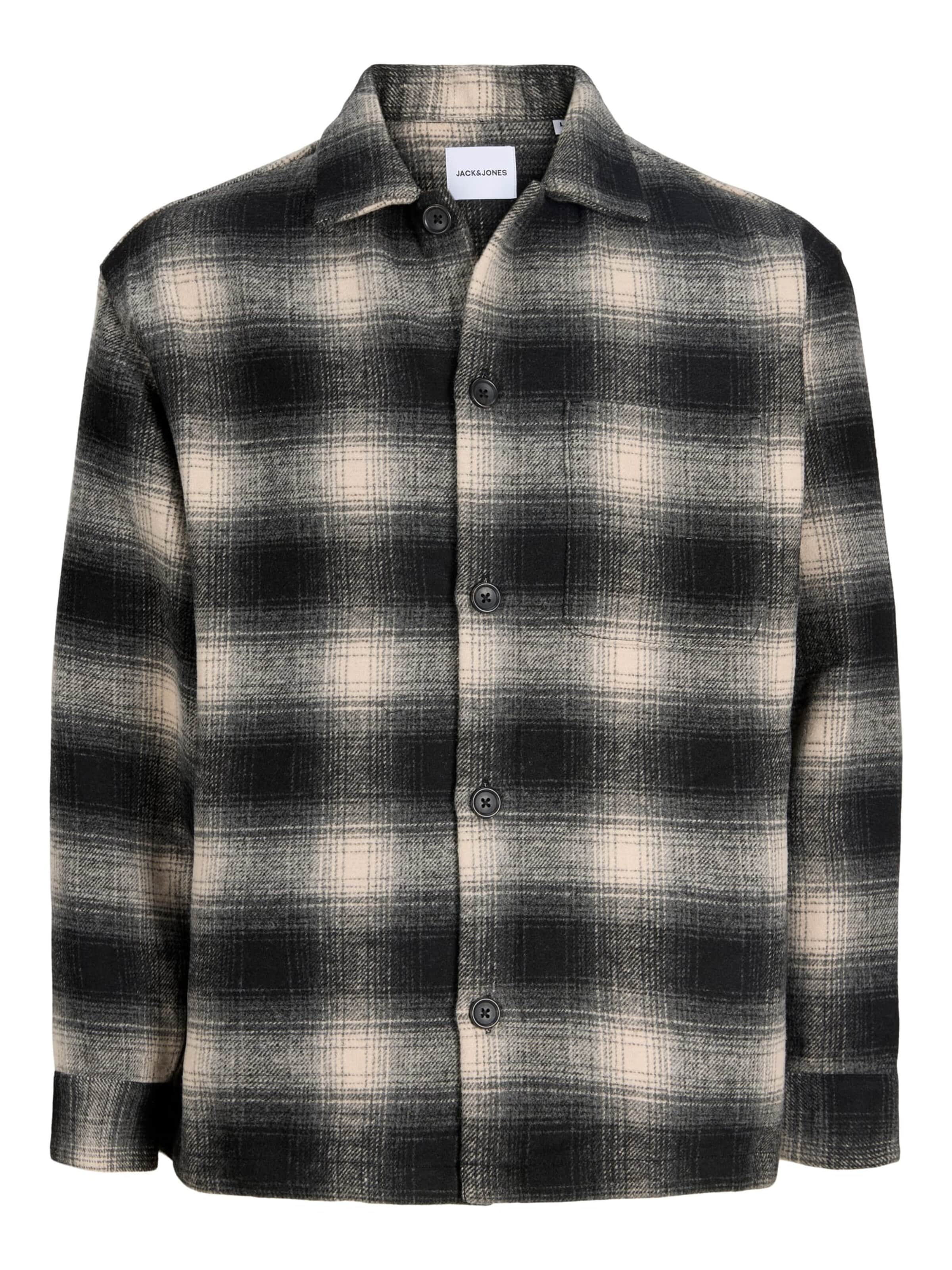 Jack & Jones Junior Классический крой Рубашка 'JJESOHO OLLIE' в Серый: спереди