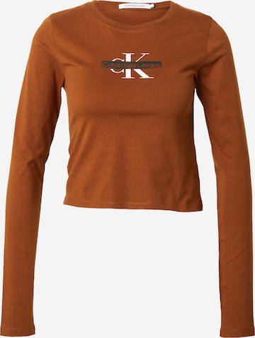 T-shirt Calvin Klein Jeans en marron : devant