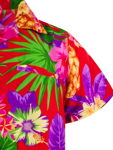 King Kameha Shirt 'Pineapple' in Rot