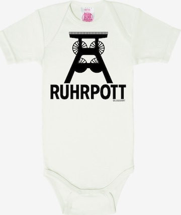LOGOSHIRT Romper/Bodysuit 'Ruhrpott-Print' in White: front