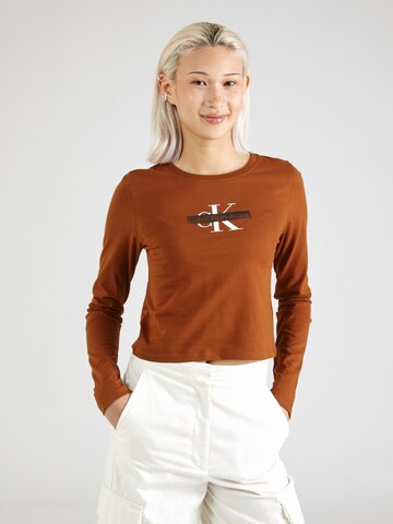 Calvin Klein Jeans Shirt in Brown: front