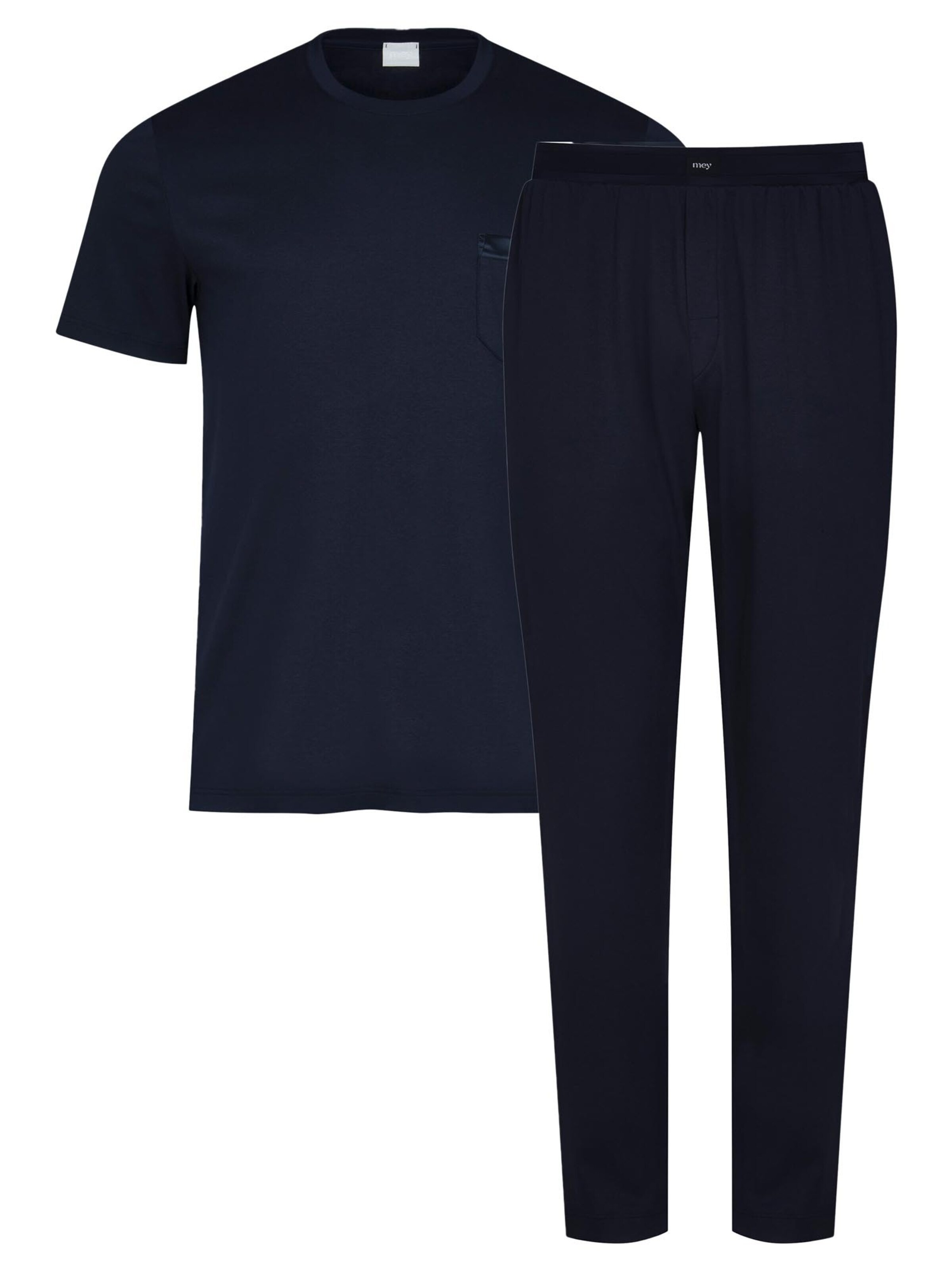 Mey Pyjama kurz 'Aarhus'‌‌‌‌‌‌‌‌‌‌ in Blau: Vorderseite