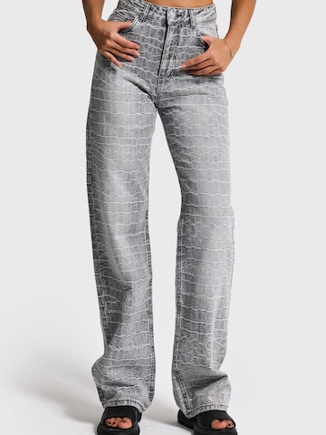 IT'S BASIC Regular Jeans 'Straight Mid Rise Jeans' in Grijs