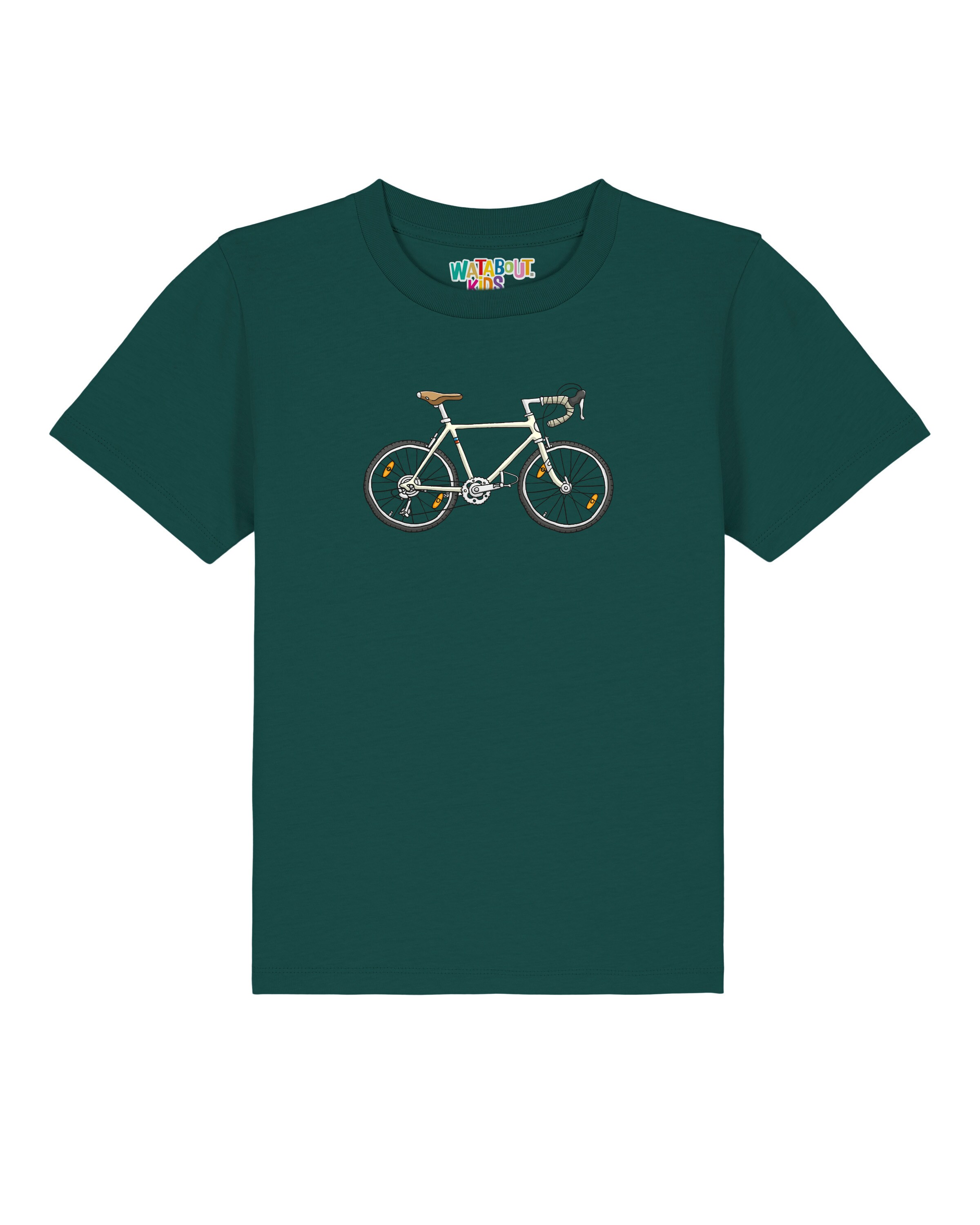 watabout.kids Shirt 'Doodle Bike' in Green: front