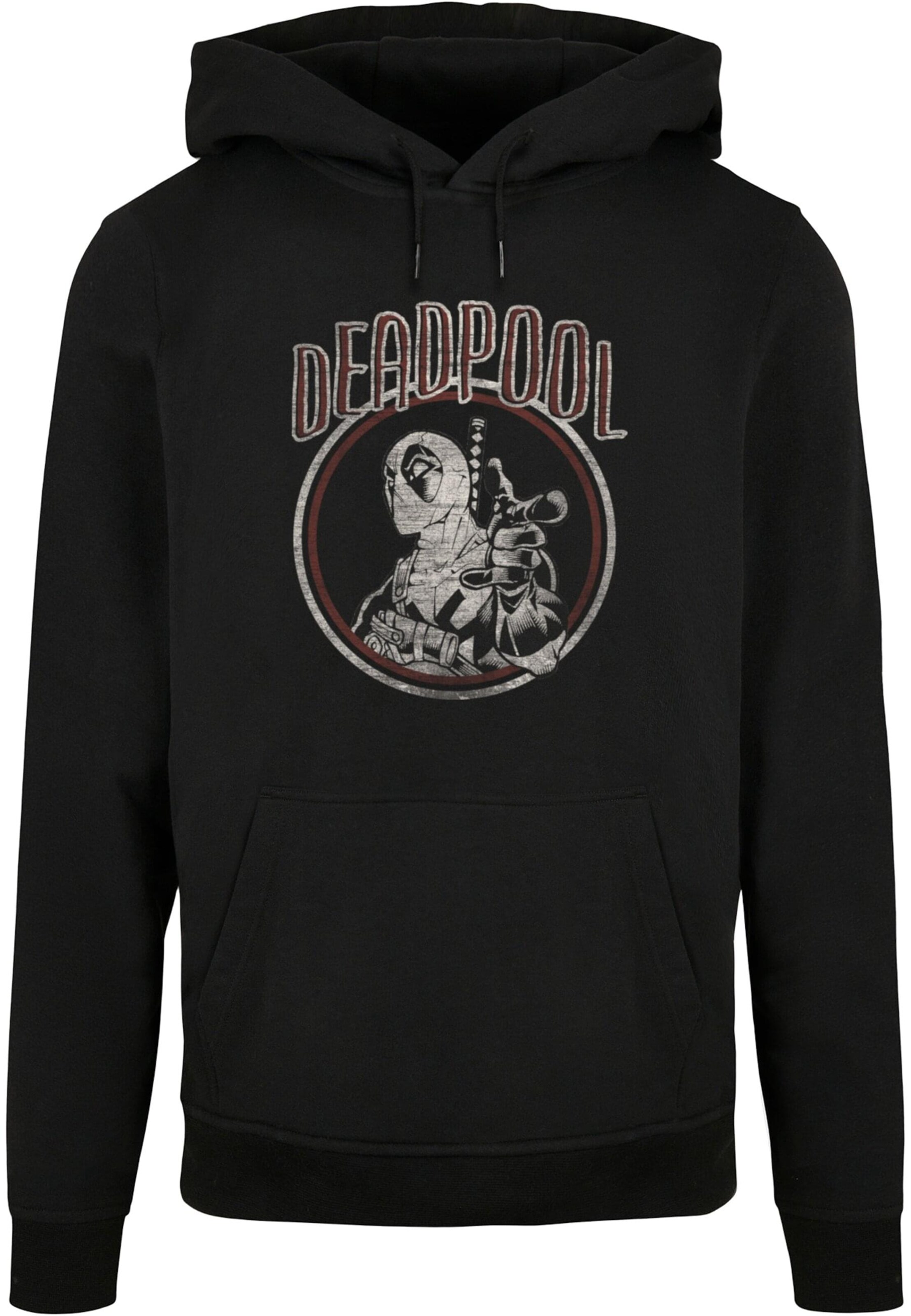 ABSOLUTE CULT Sweatshirt 'Deadpool - Vintage Circle' in Schwarz: Vorderseite