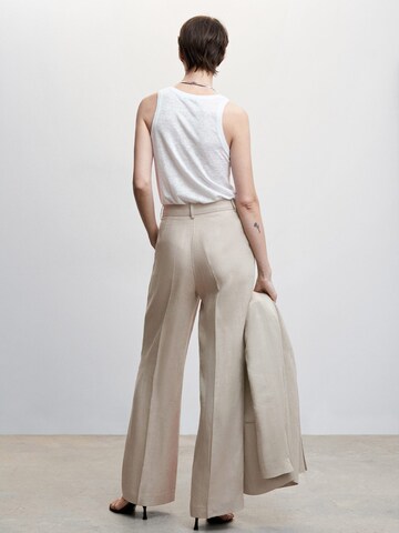 MANGO Tapered Bandplooibroek in Beige