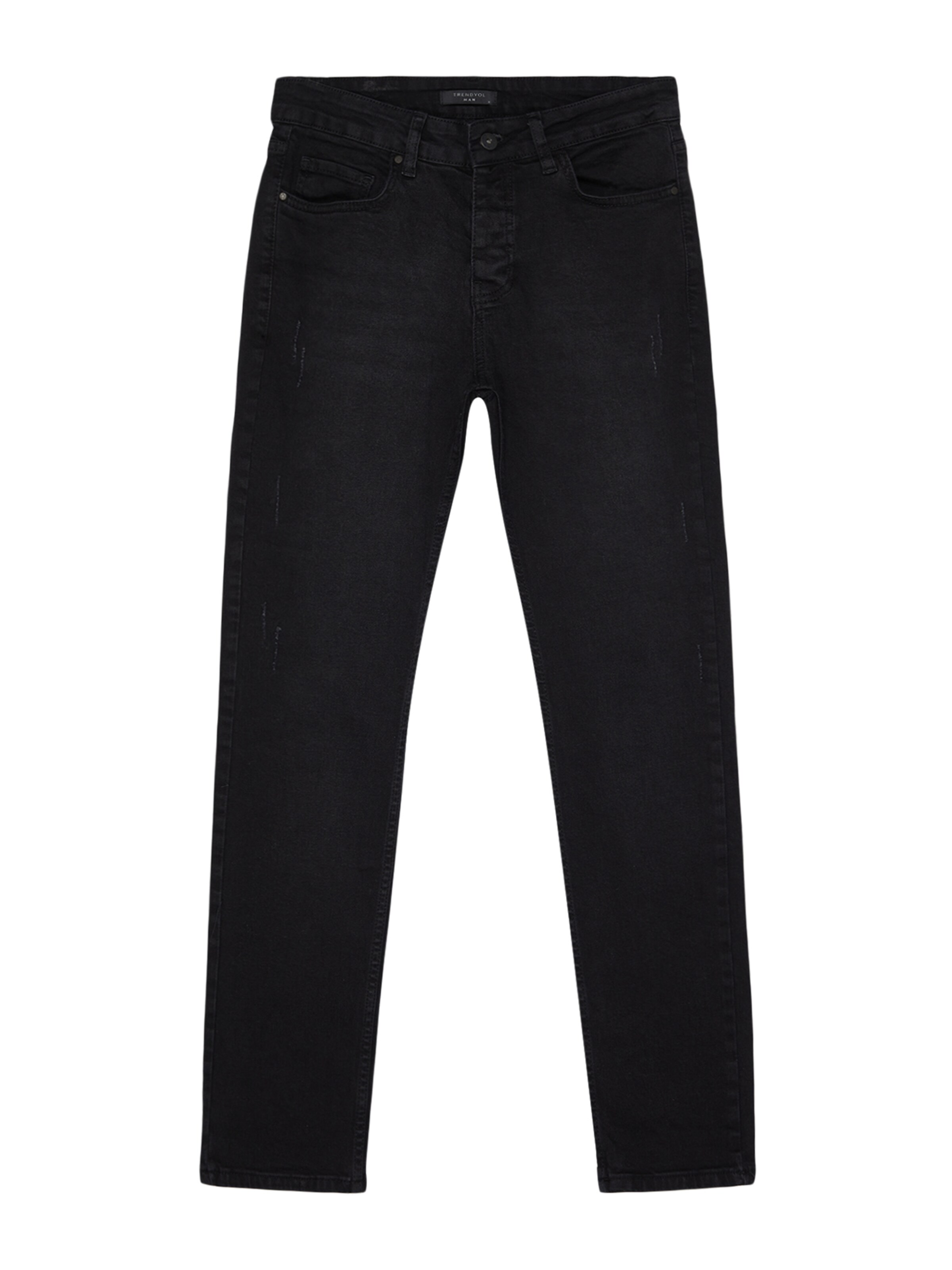 Trendyol Regularen Kavbojke | črna barva: sprednja stran