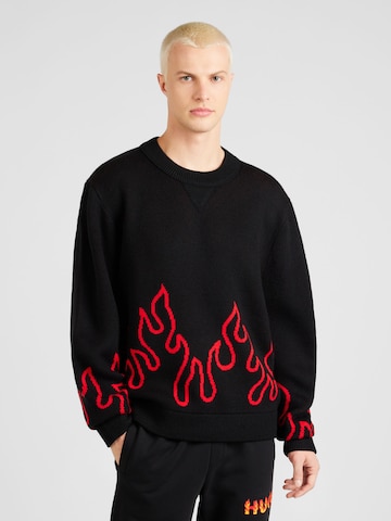 HUGO Red Пуловер 'Sfire' в черно: отпред