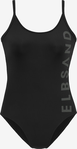 Elbsand Bustier Badpak in Zwart: voorkant