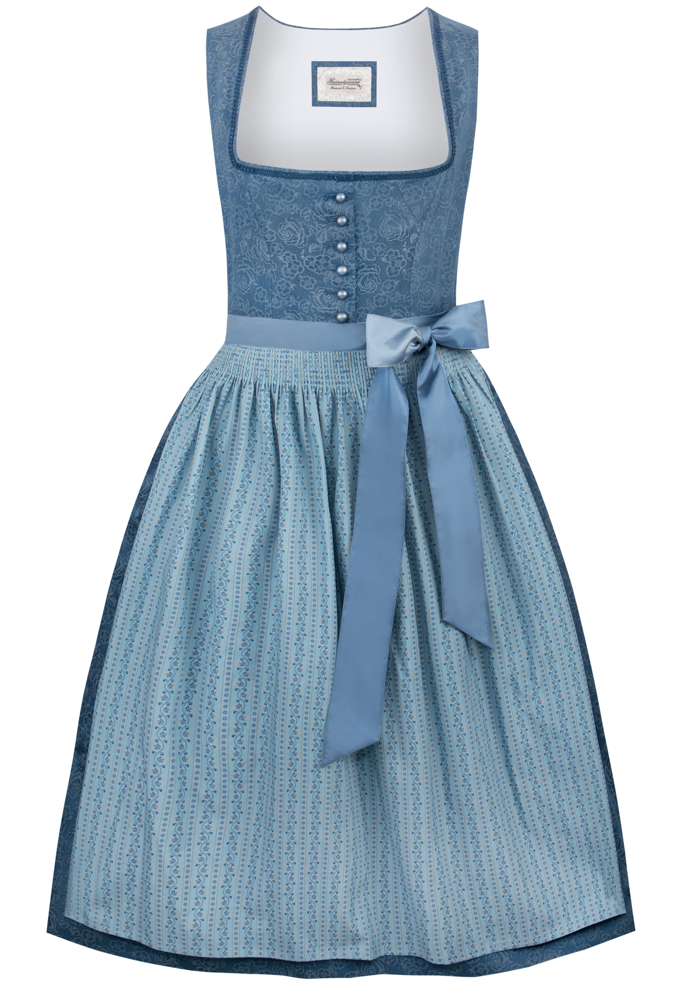 STOCKERPOINT Dirndl 'Isabelle' in de kleur Sand / Lichtblauw / Donkerblauw, Productweergave