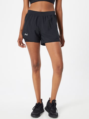 UNDER ARMOUR Regular Workout Pants 'Fly By 2.0' in Black: front
