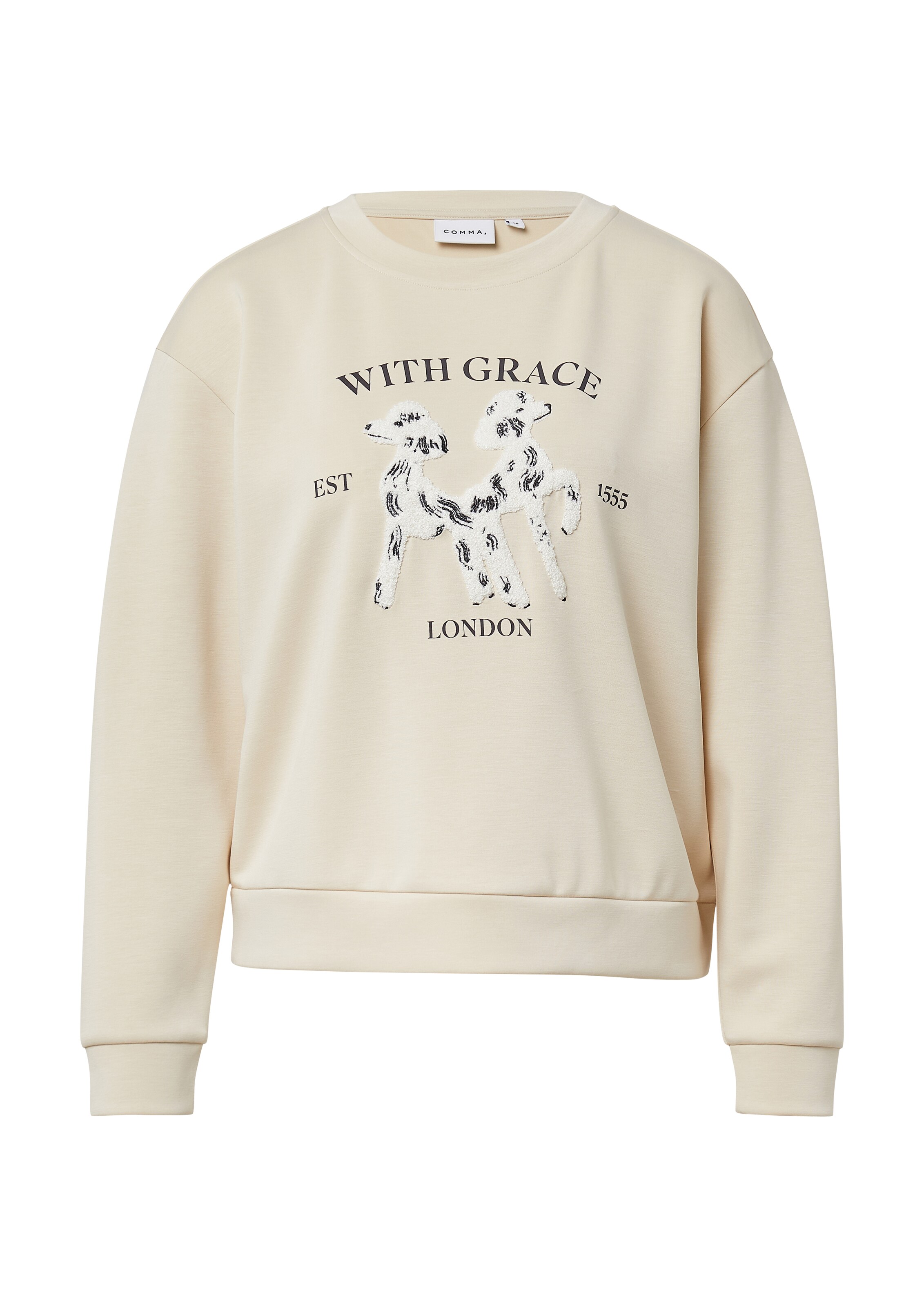 Sweat-shirt COMMA en beige : devant