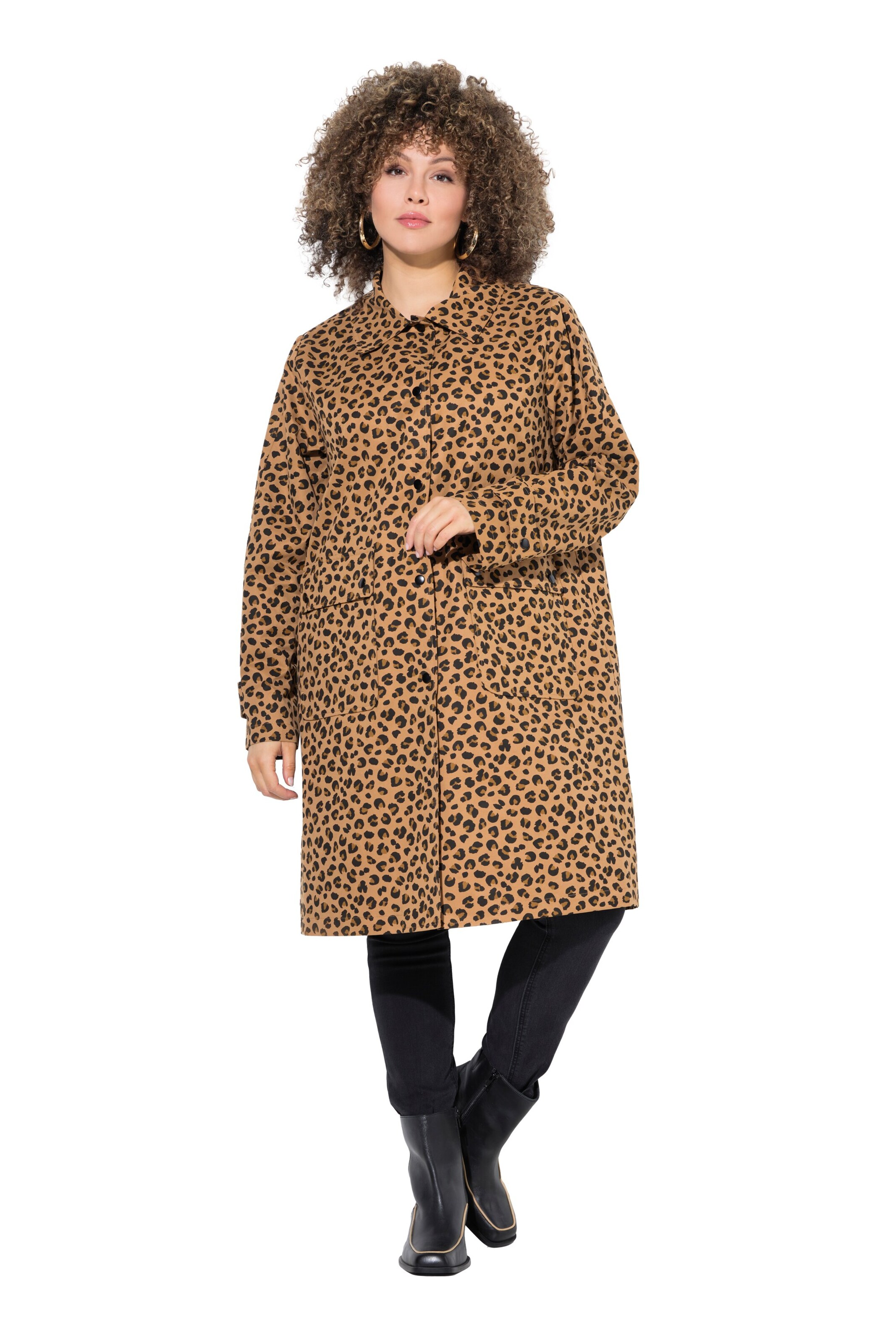 Ulla Popken Raincoat in Beige: front