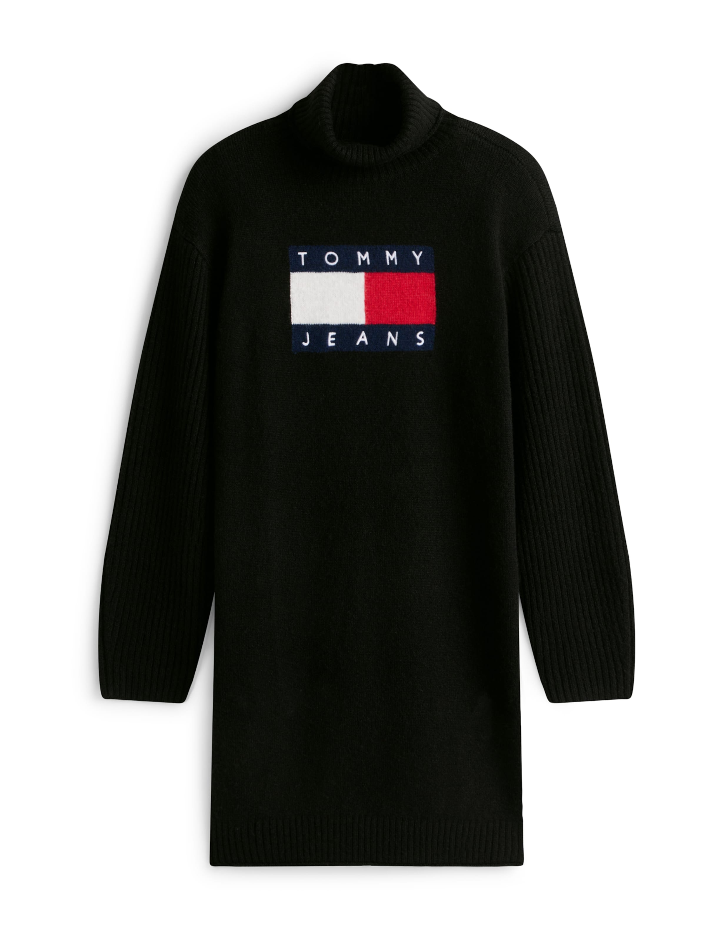 Tommy Jeans Πλεκτό φόρεμα σε μαύρο: μπροστά