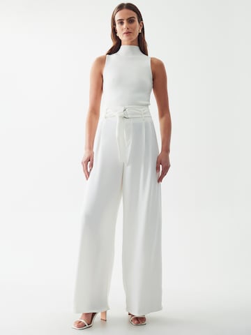 Willa Wide leg Broek 'DIDDY PANTS' in Wit: voorkant