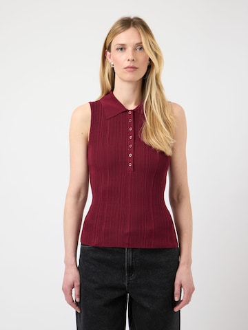 YAS Strickweste in Rot: Vorderseite