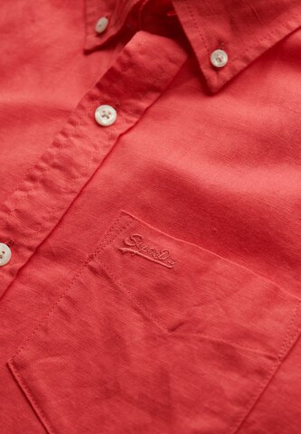 Superdry Regular fit Button Up Shirt in Pink