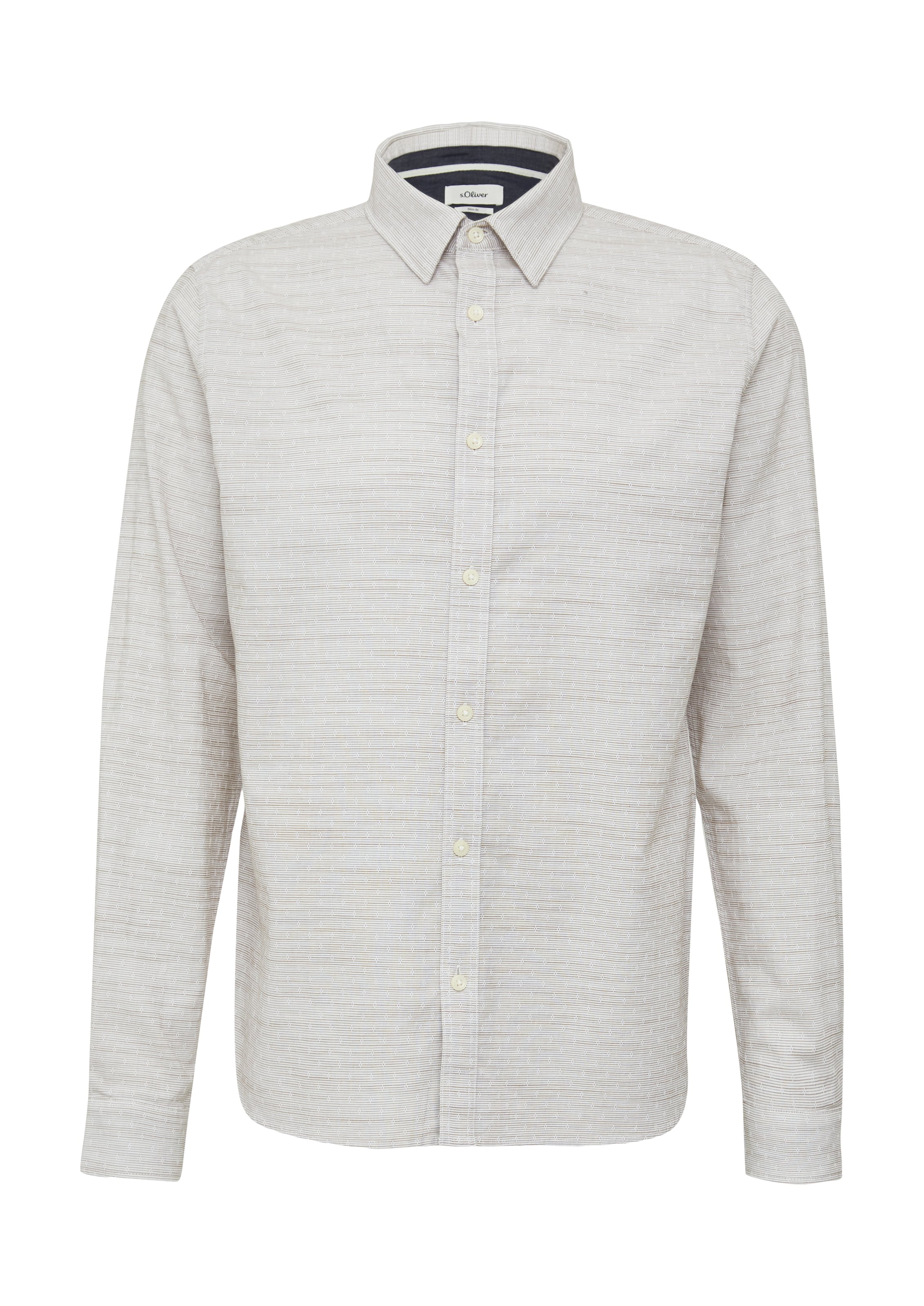 s.Oliver Slim fit Overhemd in Beige: voorkant