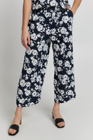 ICHI Wide leg Broek 'IHMARRAKECH' in Zwart: voorkant