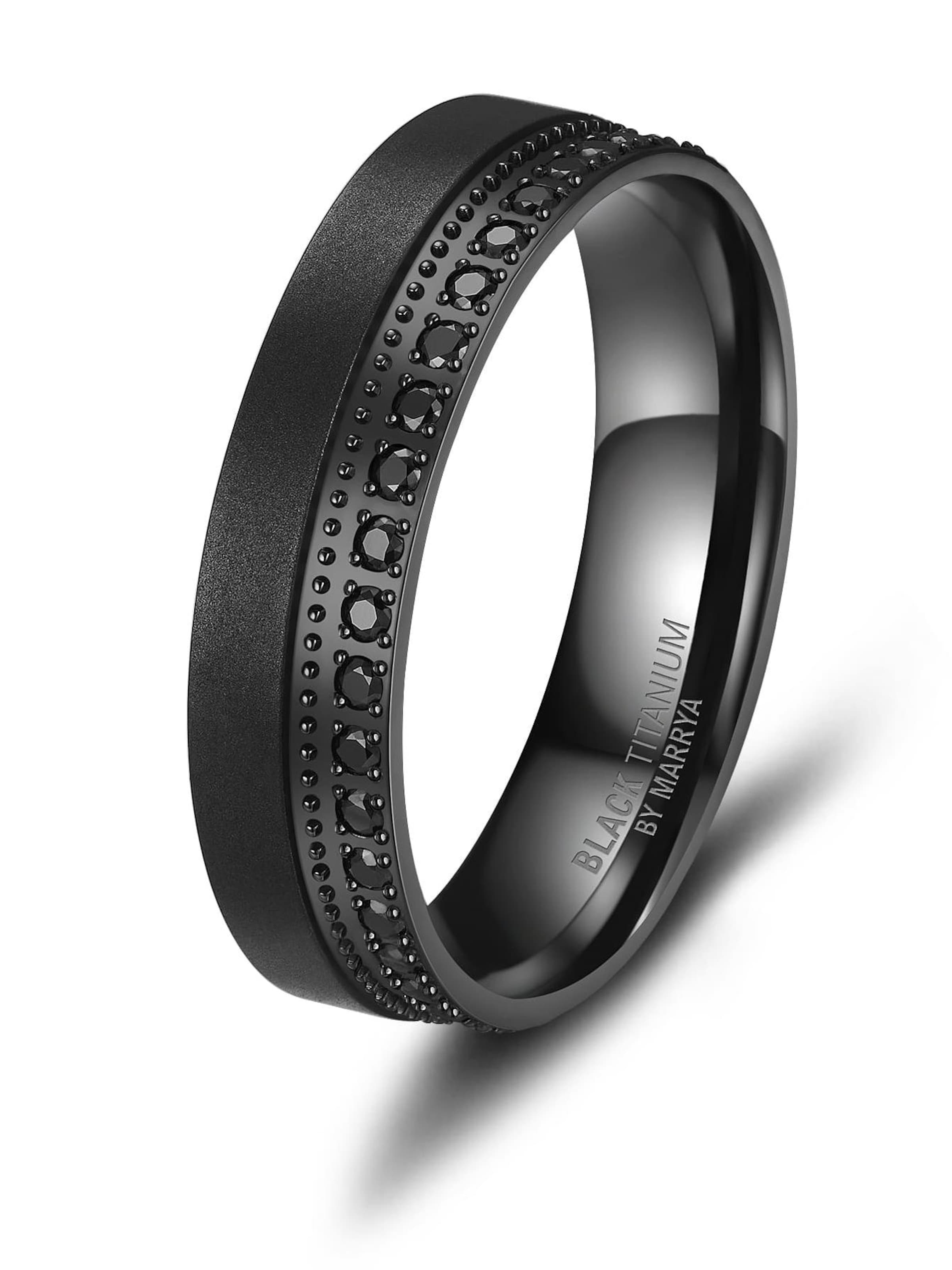 MARRYA Ring 'MARRYA Ehering BT-10 aus Black Titanium' in Black: front