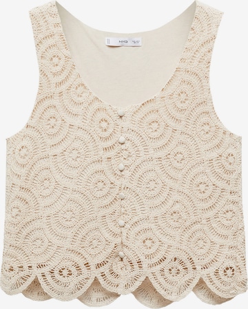 MANGO Broderad topp 'Jamie' i beige: framsida