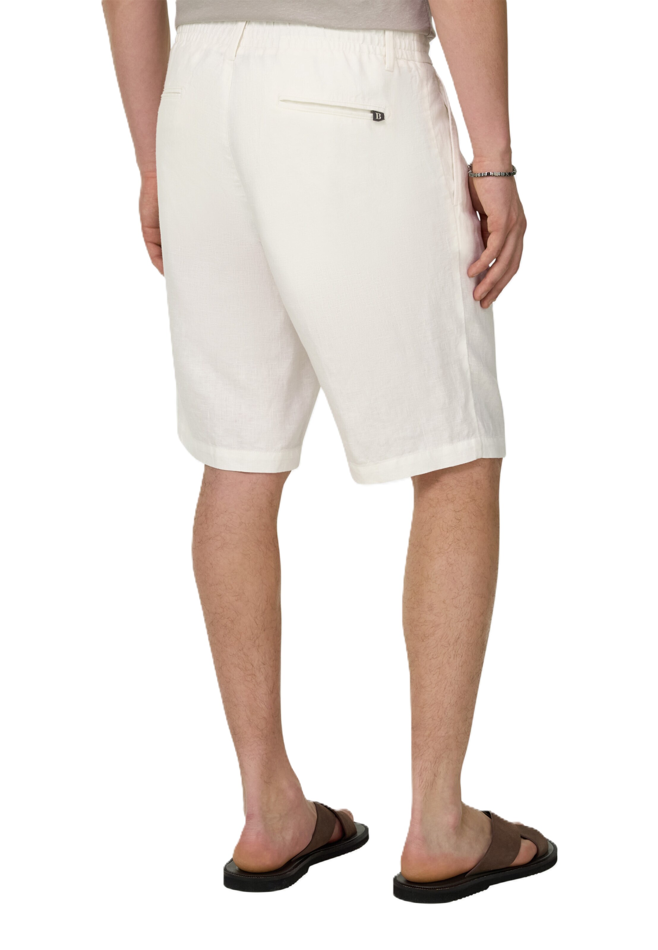 Boggi Milano Regular Bandplooibroek in Wit