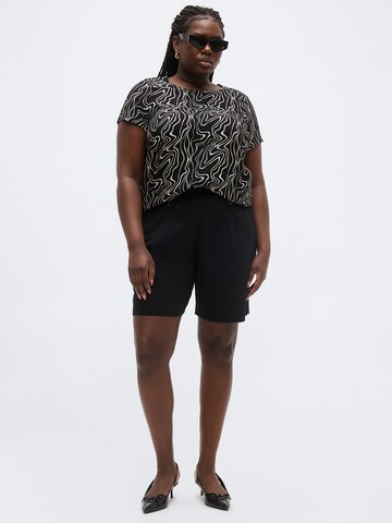 ONLY Carmakoma Regular Pleat-Front Pants 'CARSANIA' in Black